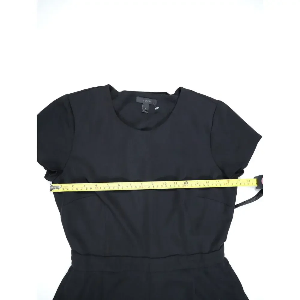 J.Crew Black Wide Leg Cropped Jumpsuit Open Back Career Minimalist Quiet Luxury